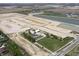 Aerial shot of a property development site showing roadways and future home plots at 1346 Fleming Dr, Greenfield, IN 46140