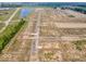 Aerial view of property development with roadways, construction, and prepared home lots at 1346 Fleming Dr, Greenfield, IN 46140