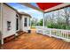 Backyard patio featuring wood deck and a view of the beautiful wooded lot at 13841 Waywing Ct, Carmel, IN 46033