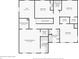 Second floor plan showing bedrooms, bathrooms, closets, and laundry room layout with dimensions at 1854 Cascades Dr, Greenfield, IN 46140