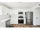 Bright, modern kitchen with stainless steel appliances, white cabinets, and ample counter space at 3155 N White River Pkwy E Dr, Indianapolis, IN 46208
