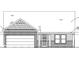 Detailed elevation drawing showcases a charming one-story home with a garage and brick facade at 3885 Berkdale Ct, Columbus, IN 47203