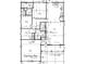 An architectural first floor plan rendering, showing layout of rooms, dimensions, and features at 3885 Berkdale Ct, Columbus, IN 47203