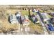 Overhead view of a charming neighborhood showcasing well-maintained homes and established landscaping at 5334 E Burgess Ave, Indianapolis, IN 46219