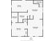 Detailed first floor plan featuring a kitchen, bathroom, dining room, living room, and bedroom at 5334 E Burgess Ave, Indianapolis, IN 46219