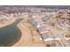 Aerial view of a neighborhood with a pond at 5646 Mahogany Dr, Noblesville, IN 46062