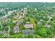 Aerial view displays the lake, recreational amenities, and surrounding residential area at 8212 Nekton Ln, Indianapolis, IN 46236