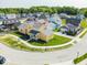 Beautiful aerial view of a colorful neighborhood with well-maintained lawns and sidewalks at 10483 St Anne Dr, Zionsville, IN 46077