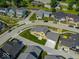 Aerial view showcasing a vibrant neighborhood with colorful homes and manicured lawns at 10483 St Anne Dr, Zionsville, IN 46077