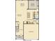 First floor plan featuring a living room, dining area, kitchen, bath, flex room, Gathering foyer, garage and porch at 1439 Bellows Ave, Franklin, IN 46131