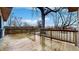 Wooden deck overlooking the backyard with a wood fence for privacy at 1611 Elmhurst Dr, Indianapolis, IN 46219
