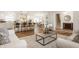 Open living space with a view of the kitchen, dining area, and hardwood floors throughout at 220 Pine Dr, Indianapolis, IN 46260