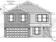 An elevation drawing of a home, showing details like brick and siding at 3825 Windstar Way, Columbus, IN 47203