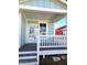 Inviting covered front porch with white railings and a view of the neighborhood at 5421 Upper Garden Way, Zionsville, IN 46077