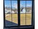 Window view overlooking a neighborhood with blue sky, green grass, and colorful houses at 5421 Upper Garden Way, Zionsville, IN 46077