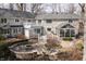 Great backyard featuring a stone fire pit, outdoor seating, and manicured landscaping at 8001 N Illinois St, Indianapolis, IN 46260