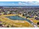 Community aerial showcases multiple ponds, picturesque walking paths, and mature trees at 10896 Fairwoods Dr, Fishers, IN 46037