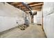 Spacious unfinished basement with exposed duct work and water systems at 14474 Treasure Creek Ln, Fishers, IN 46038