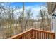 An elevated deck featuring woodland views provides a serene spot for relaxation and nature appreciation at 14474 Treasure Creek Ln, Fishers, IN 46038