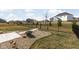 Large fenced backyard featuring a rock garden, stepping stones and beautiful landscaping at 15675 Woodford Dr, Westfield, IN 46074