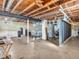Unfinished basement featuring wooden beams, ductwork and utilities, ready for customization or added storage space at 4592 Gordon Dr, Plainfield, IN 46168