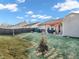 Large backyard featuring a patio with a pergola, a storage shed, and a well-maintained lawn ideal for outdoor enjoyment at 6905 Percy Dr, Indianapolis, IN 46113