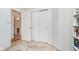 Bedroom features a neutral color palette, closet, and shelving at 9694 River Oak E Ln, Fishers, IN 46038