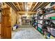 Unfinished basement with storage shelves and exposed ceiling beams, ready for personalization at 11850 Deer Walk Dr, Cicero, IN 46034