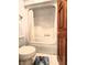 Compact bathroom with white tub and shower combination and tile flooring at 1285 W Judson Ln, Mooresville, IN 46158