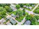 Serene aerial view of a neighborhood with tree-lined streets, well-maintained lawns, and diverse architectural styles at 1304 N Tuxedo St, Indianapolis, IN 46201
