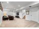 Finished basement with recessed lighting, neutral carpet, and a cozy seating area at 2026 Alvord St, Indianapolis, IN 46202