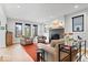 Bright living room featuring hardwood floors, fireplace, and an open concept layout at 2026 Alvord St, Indianapolis, IN 46202