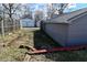 Backyard view with fencing and detached garage, providing extra storage and privacy at 243 S 3Rd Ave, Beech Grove, IN 46107