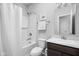 Well-lit bathroom featuring a shower-tub combo, vanity, and toilet at 2556 Lamar Dr, Whitestown, IN 46075