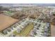 A beautiful aerial view of the neighborhood highlighting the well-maintained homes and landscaping at 602 Tuscany Trl, Lapel, IN 46051