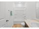 Bathroom featuring a tub, a shower, a towel bar, and a vanity with a sink and countertop at 602 Tuscany Trl, Lapel, IN 46051