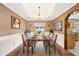 Formal dining room featuring tray ceilings, wainscotting and seating for six at 9132 Log Run N Dr, Indianapolis, IN 46234