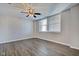 Spacious bedroom with wood floors, natural light and ceiling fan at 110 E Washington St # 1102, Indianapolis, IN 46204