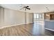 Spacious living room offers sliding glass doors to a private balcony at 110 E Washington St # 1102, Indianapolis, IN 46204