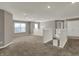 Open loft area with natural light, neutral paint and plush carpeting at 1704 Beach St, Greenwood, IN 46143
