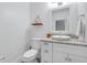 Cozy bathroom featuring a vanity with a unique vessel sink and decorative accents creating a warm and inviting atmosphere at 1724 Prospect St, Indianapolis, IN 46203