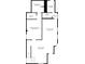 Detailed first floor plan featuring the living room, kitchen, primary bedroom, and bathrooms at 1724 Prospect St, Indianapolis, IN 46203