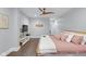 Serene main bedroom featuring a comfortable bed, decor, and a sleek entertainment center at 1724 Prospect St, Indianapolis, IN 46203