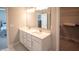 Modern bathroom with double sinks, walk-in closet and an adjoining bedroom at 2349 S Copperstone Dr, New Palestine, IN 46163