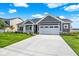 Charming one-story home with a well-manicured front yard, covered porch, and attached two-car garage at 3687 Thomas Jefferson Ct, Westfield, IN 46074