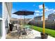The back deck with a dining set and comfortable chairs for outdoor enjoyment at 4051 Presidio Cir, Indianapolis, IN 46235