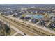 Aerial view showcases this property's setting on a quite street near a pond in a Gathering-friendly community at 5955 Stroup Dr, Noblesville, IN 46062