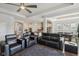 Bright living room featuring modern seating, hardwood floors, and an open layout at 5955 Stroup Dr, Noblesville, IN 46062