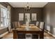 Sunlit dining room with a large wooden table and decorative artwork at 6640 E Deerfield Dr, Zionsville, IN 46077