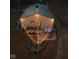 Aerial view of a house with a green roof, firepit, hot tub and string lights at 7116 Grandview Rd, Columbus, IN 47201